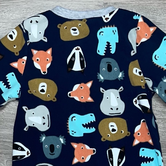 Carter’s Fleece Footed Pajama’s 4T Animals Navy Blue - Picture 9 of 11